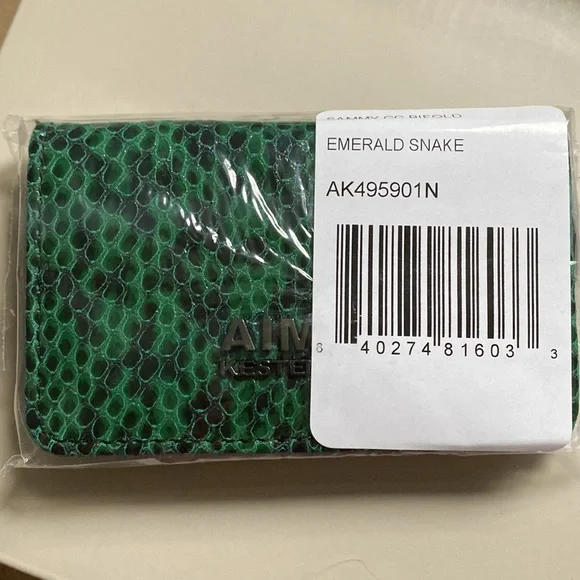 Aimee Kestenberg Bifold Sammy Emerald Snake Wallet - Picture 4 of 5